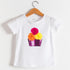 Summer New Girls Round Neck Cotton T-shirt Girls Printed Sequins Short Sleeves