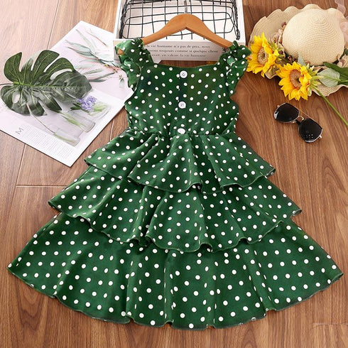 Girls' Polka Dot Suspender Dress