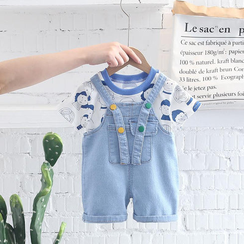 Children's Suspender Suit Cartoon Printing Design Suspender Suit