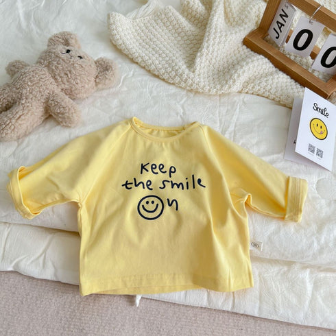 Comfortable And Versatile Pullover Smiley Face Simple T-shirt