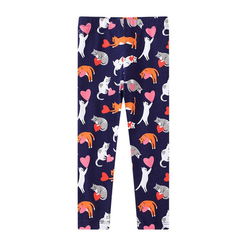 Autumn New Girls Cartoon Printed Pants Cotton Pants