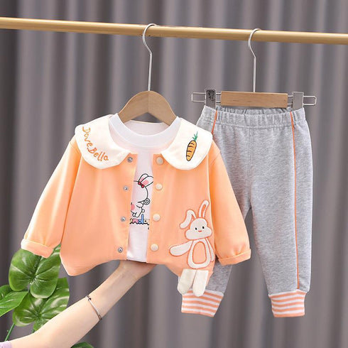Fresh Rabbit Turnip Lapel Three Piece Set