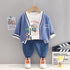 Spring and Autumn Boys Knitted Long Sleeve Jacket Set of Three