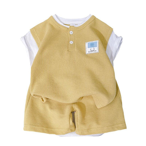 Boys short sleeve suit short sleeve shorts two-piece set