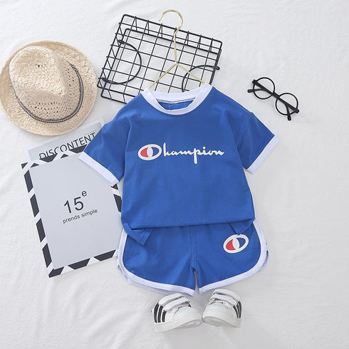 Boys summer short sleeve suit two-piece set