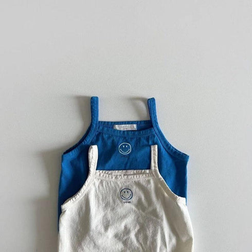 Sleeveless Suspender Vest Thin T-shirt Fresh Smiling Face Top