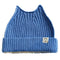 Cloth logo knit wool cap ears pointed flanging color matching hat 16.53-19.68 inches