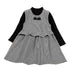 Girl, long-sleeved knitwear houndstooth vest skirt two-piece set