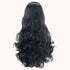 Women's black medium-length curly hair wig