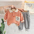 Boy's Spring and Autumn Shirt Two-Piece Set
