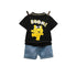 Children's Short Sleeve Denim Shorts Set Summer