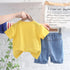 Children's Summer Suit Short Sleeve Denim Shorts