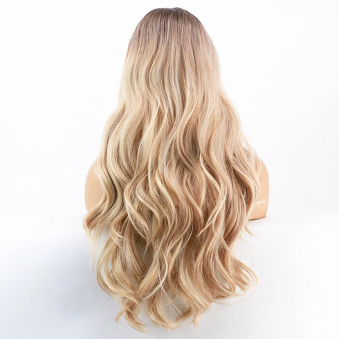 Women's Long Curly Hair Brush Wig Headgear