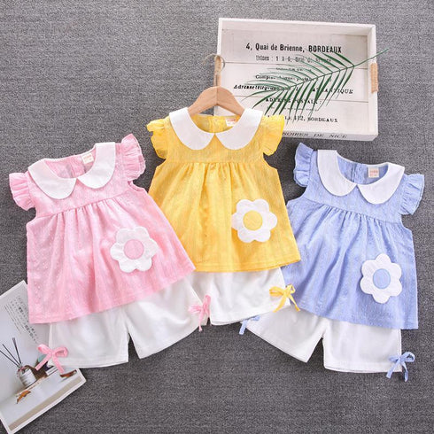 Girl's Short Sleeve Set Two-Piece Set
