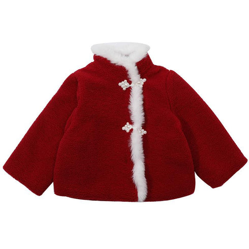 Festival New Year coat winter clothes big red cotton clip plate buckle lamb wool padded sweater cotton-padded jacket