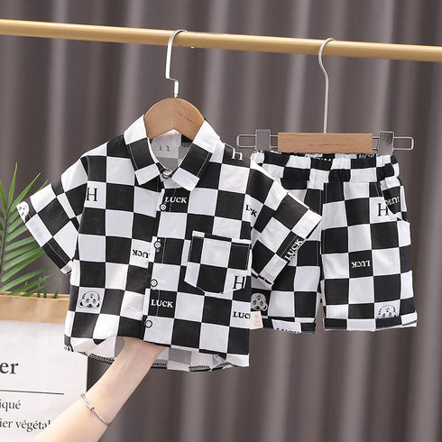Boys summer suit short sleeve two-piece set