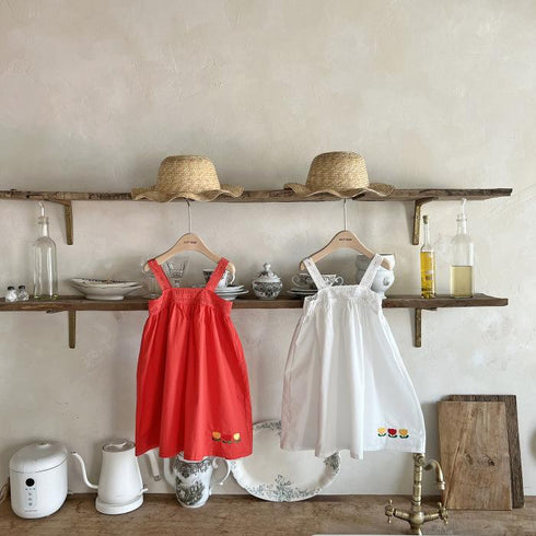 Suspender Dress Embroidered Floret Suspender Skirt