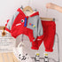 Winter children plus velvet hooded long sleeve suit two-piece set