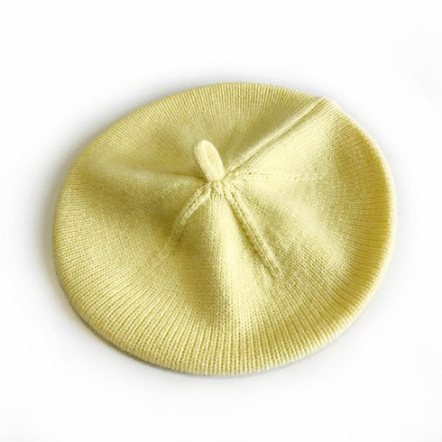 Solid color foreign style wool knit cap beret 9.44 inches
