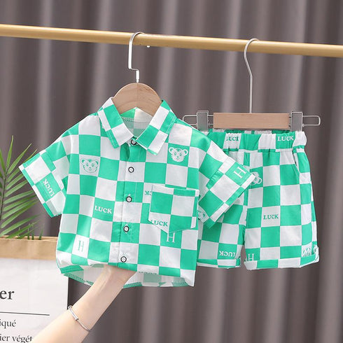 Boys summer suit short sleeve two-piece set