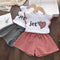 Girls Summer Short Sleeve Tee Shorts Set