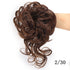 Synthetic bun wig fluffy hair ring ball head