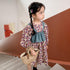 Spring And Autumn Girls Floral Vest Two-Piece Dress