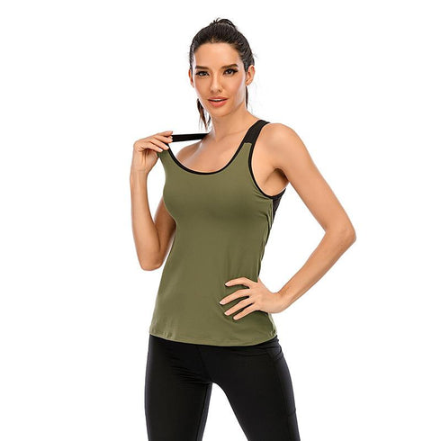 Two-in-one long Yoga Vest Hollow Back Vest Soft Slim Yoga Suit