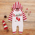 Autumn and Winter Christmas Striped Letter Printed One-piece Climbing Suit