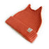 Cloth logo knit wool cap ears pointed flanging color matching hat 16.53-19.68 inches
