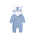 Baby winter jumpsuit super cute big rabbit ears plus velvet padded warm ha clothes