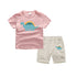 Boys' Summer Dinosaur Cartoon Short Sleeve Shorts Set