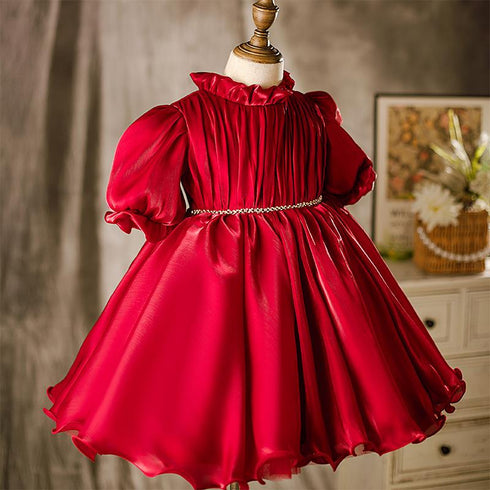 Red Baby's Birthday Princess Dress New Year's Christmas Dress