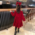 Add velvet sparkling red fairy dress New Year Christmas elegant dress children's foreign style princess dress