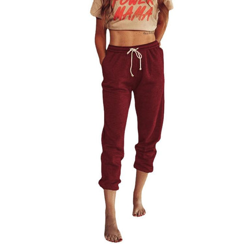 Loose High-Waist Lace-Up Kick-Up Pants