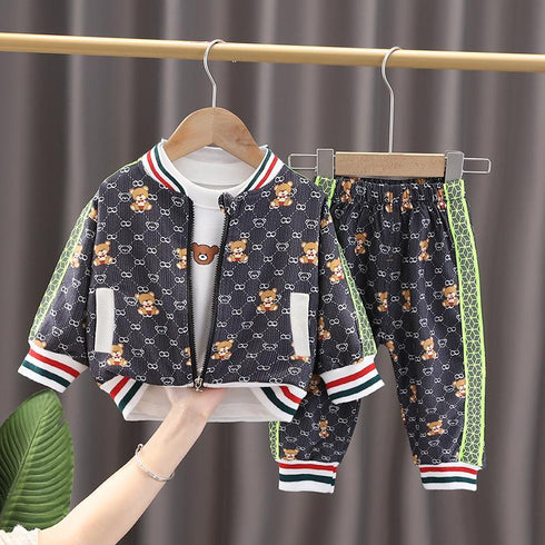 Two-piece spring and autumn suit for boys and girls