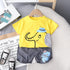 Round Neck Elephant Short Sleeve Suit Boys' Loose Shorts Two Piece Set