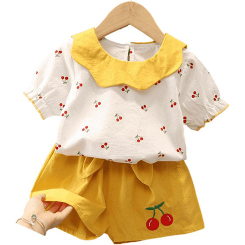 Summer girls suit two-piece set