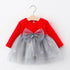 Baby Girl Dress Long Sleeve Mesh Stitching Princess Dress Sweet And Cute