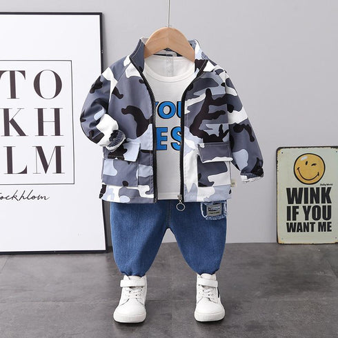 Spring and Autumn Boys Coat Pants Set