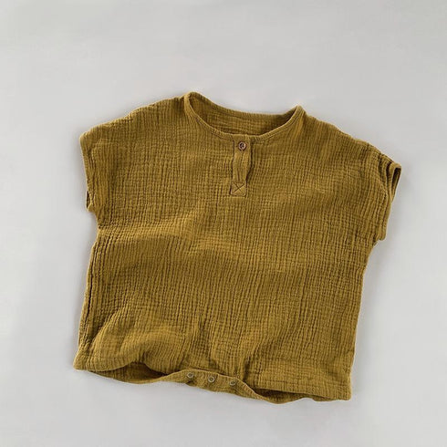 Double Layer Cotton Sand Summer Thin Breathable Baby Sleeveless BODYSUIT