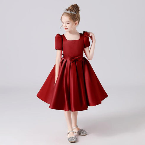 Girls' Dress Princess Dress Girls' Birthday Show Dress Dress Fashion Bubble Sleeve 2022 New