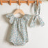 Baby Fly SLEEVE BODYSUIT Thin Newborn Floral Cotton Hair Accessories Set