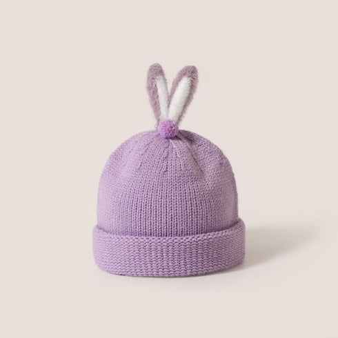 Autumn And Winter Children's Pullover Hat Rabbit Ear Wool Hat Circumference 15.7-17.3 inch