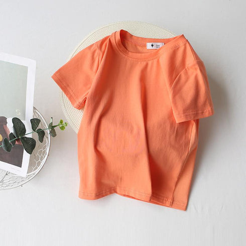 Solid color T-shirt half sleeve candy short sleeve