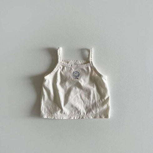 Sleeveless Suspender Vest Thin T-shirt Fresh Smiling Face Top