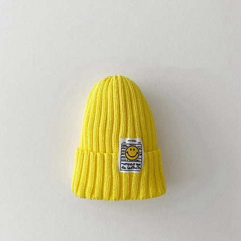 Baby patch smiley candy-colored wool hat smiley cone hat
