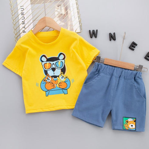 Children's Summer Denim Short Sleeve Set