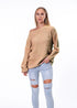 Autumn and winter solid color loose beveled jacket knitted sweater