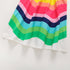 Girls' Suspender Rainbow Print Dress